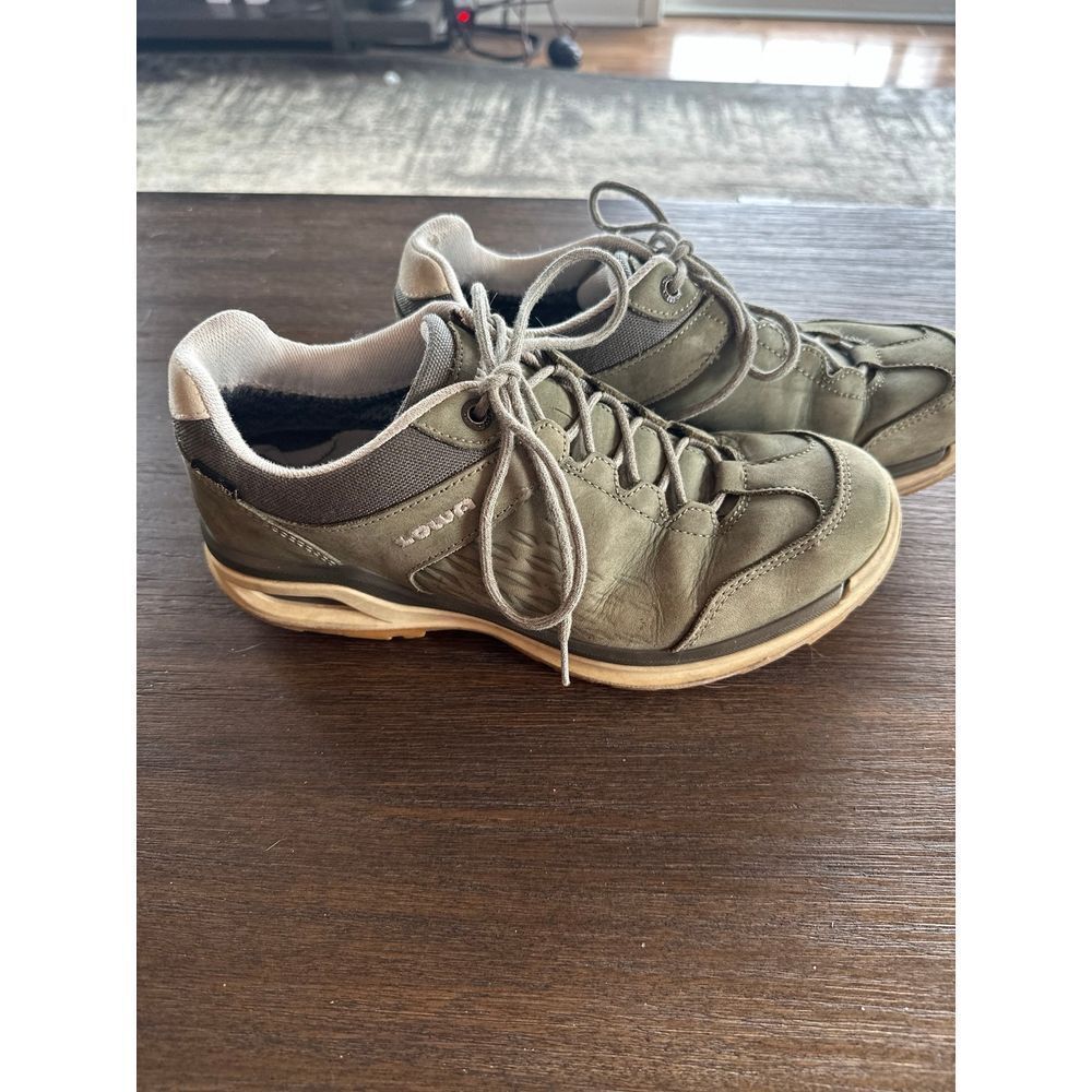Lowa Shoes Womens 7 Strato Evo LL LO Hiking Sneakers Green Leather Low Top